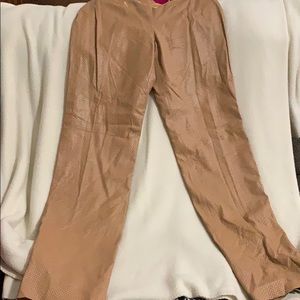 Armani Collezioni Caramel Leather Pants VintageNWT